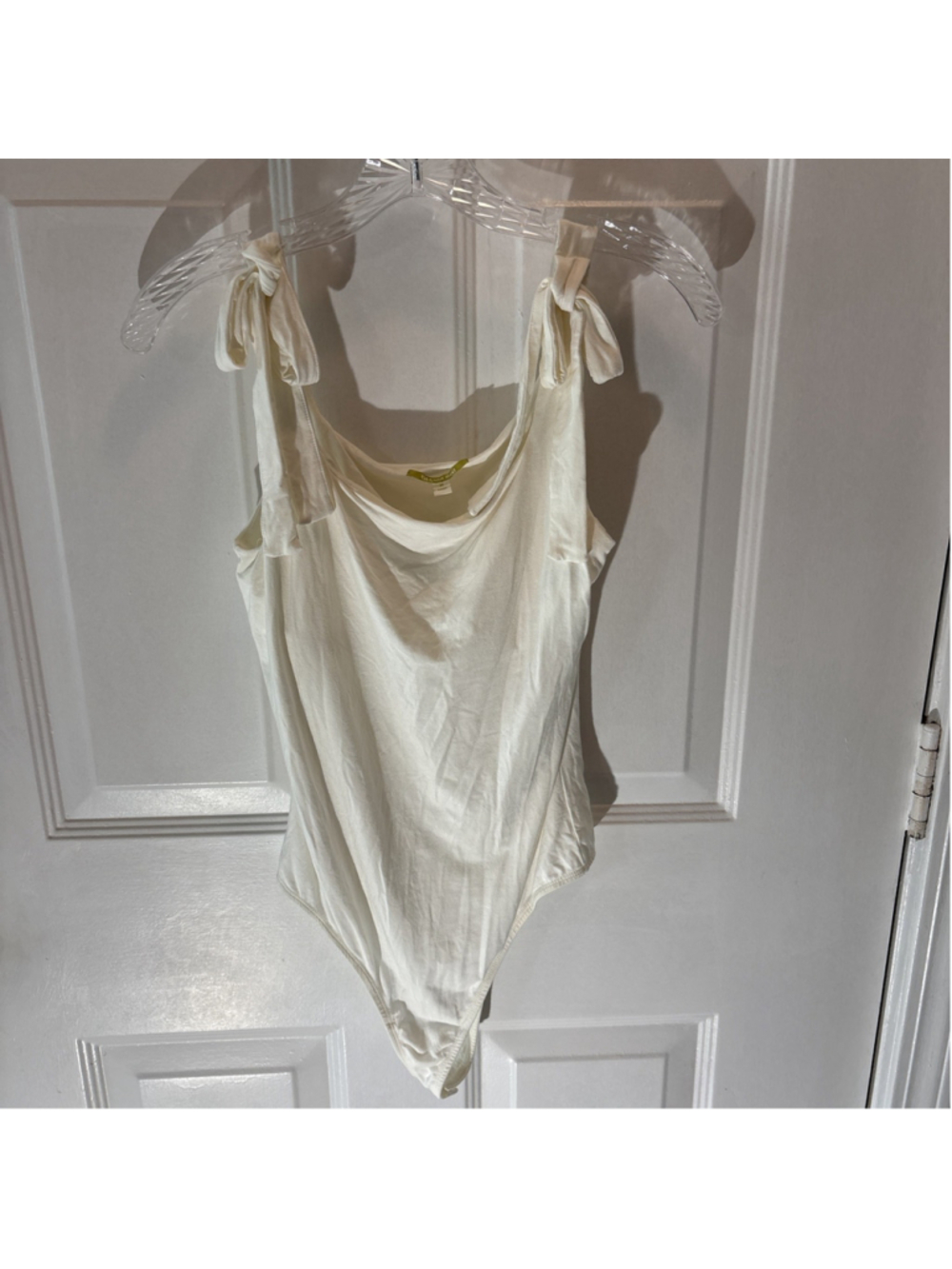 Gianni Bini White Spaghetti Straps Thong Bodysuit M 1126